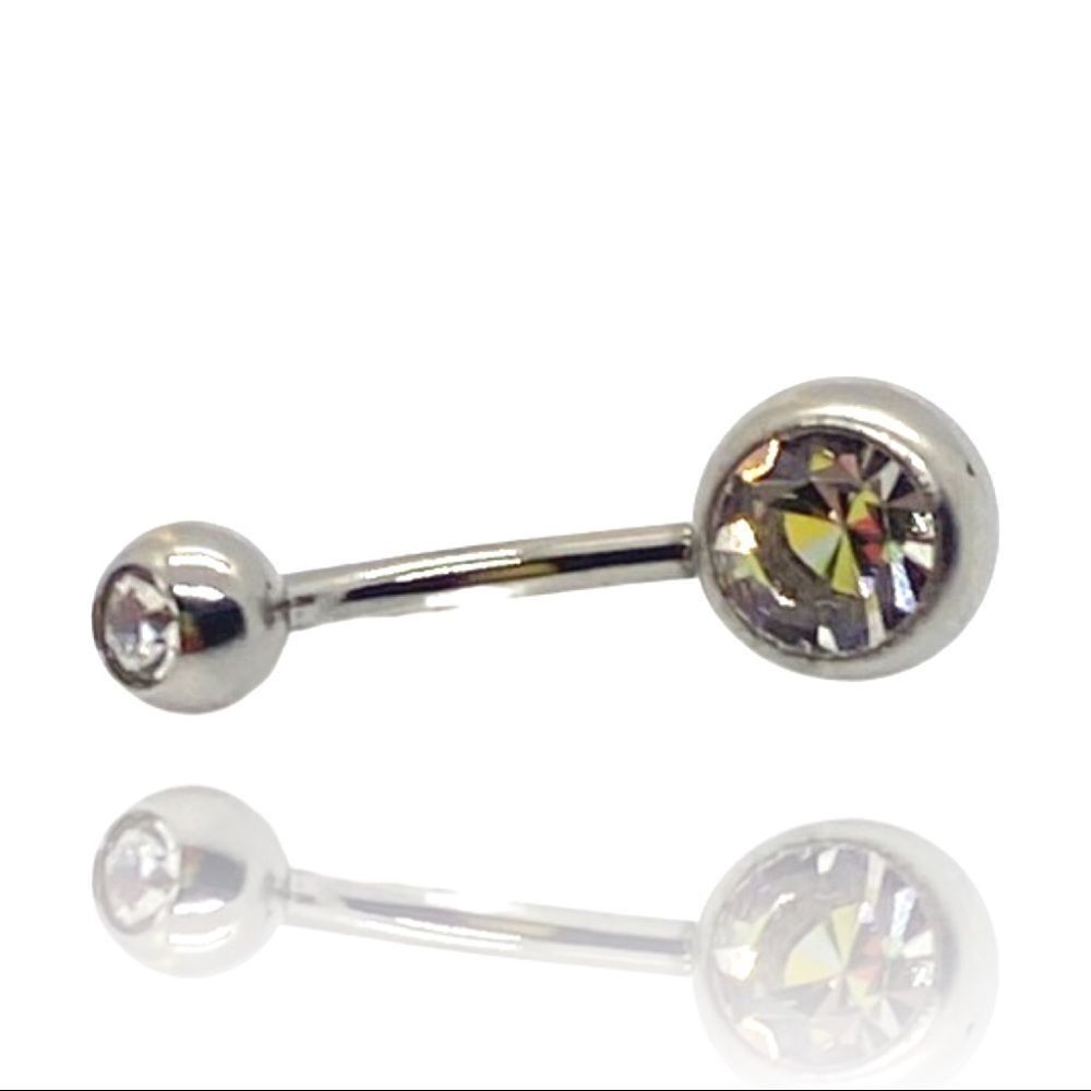 Belly Button Ring Double gem